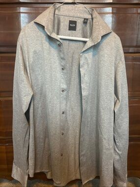 Men's Grey Long-Sleeve Dress Shirt